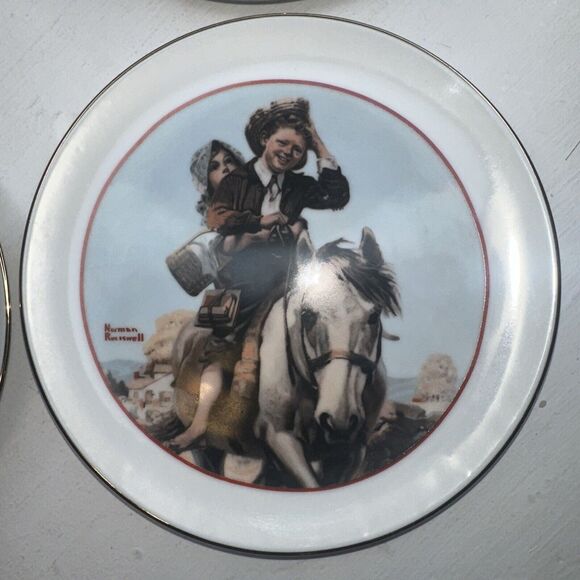 (4) Norman Rockwell YOUNG LOVE Series 1982 CW Collection SPECIAL EDITION Plates - Picture 5 of 10